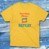 Eat sleep fish repeat daisy Fisherman Tee