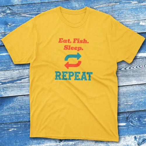 Eat sleep fish repeat daisy Fisherman Tee