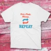 Eat sleep fish repeat white Anglers T-shirts