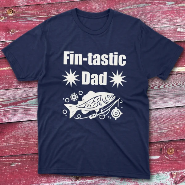 Fin tastic dad navy Fisherman Tee