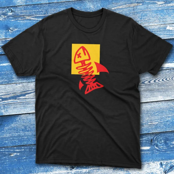 Minimalistic Fish skeleton black Fishing T-shirt