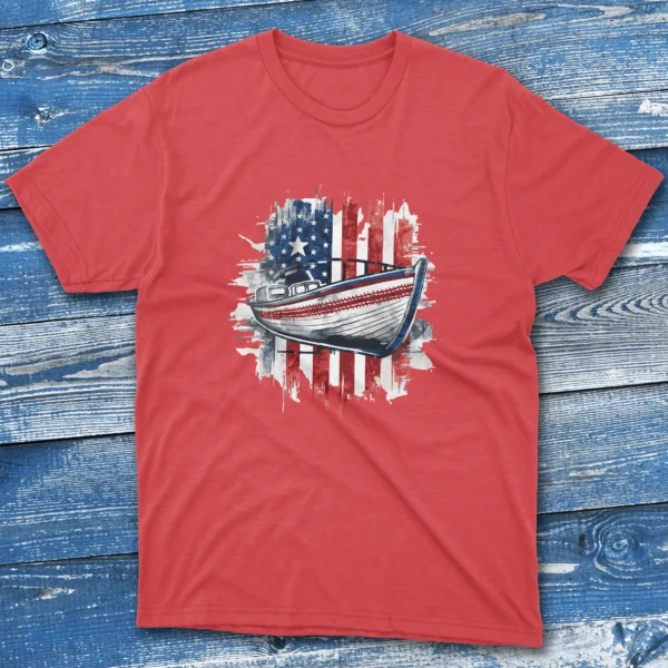 American Fisherman Boat red Fishermen T-shirt