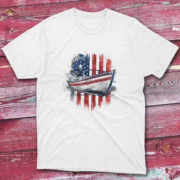 American Fisherman Boat white Fishing T-shirt