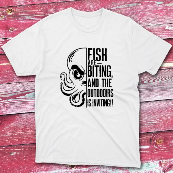 Fish are biting and the outdoor is inviting white Anglers T-shirts