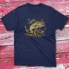 Bold Anchor Fish Illustration navy Fishing T-shirt