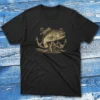 Bold Anchor Fish Illustration black Fishermen T-shirt