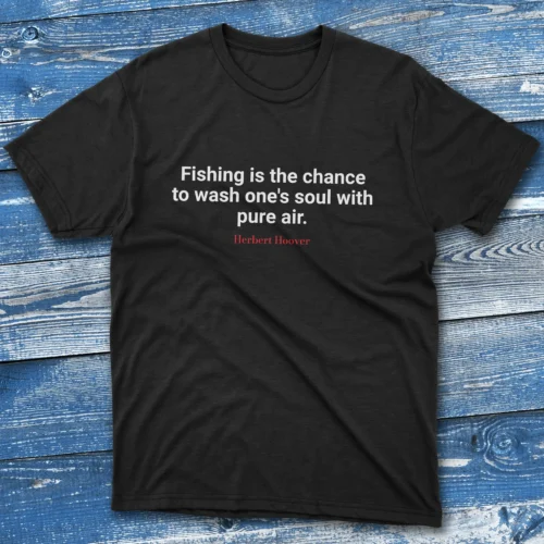 Fishign is the chance to wash Black Anglers T-shirts