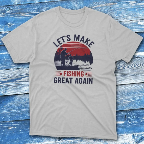 Let's make fishing great again grey Anglers T-shirts