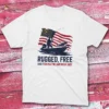 rugged, free, and fishing the american way white Fisherman Tee
