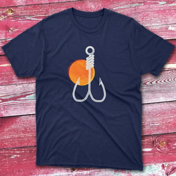 Bait Illustration navy Fishermen T-shirt