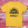 Eat sleep fish repeat daisy Fishermen T-shirt