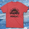 Eat sleep fish repeat red Anglers T-shirts