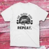 Eat sleep fish repeat white Fisherman Tee