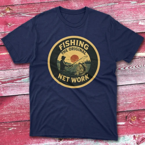 Fishing the original net work navy Anglers T-shirts