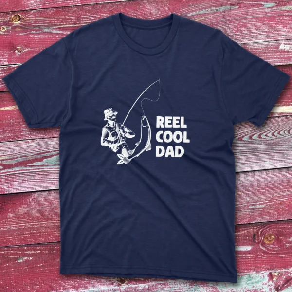 The Reel cool dad navy Fishing T-shirt