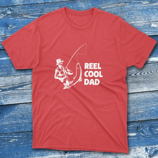 The Reel cool dad red Fishing T-shirt