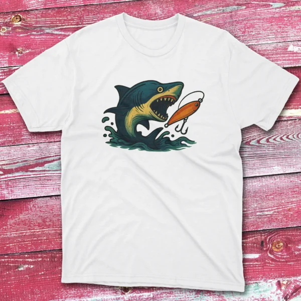 Sharky white Fisherman Tee