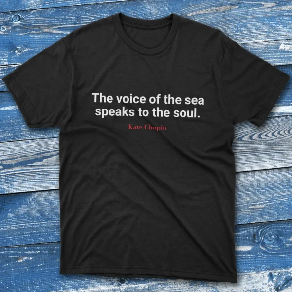 The voice of the sea speaks to the soul Black Fishing T-shirt