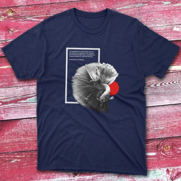 the sea does not reward those who are too anxious navy Fishing T-shirt