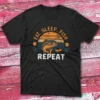 Eat sleep fish repeat2 black Anglers T-shirts