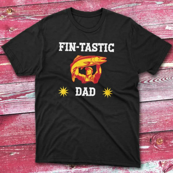 Fin tastic dad black Fishermen T-shirt