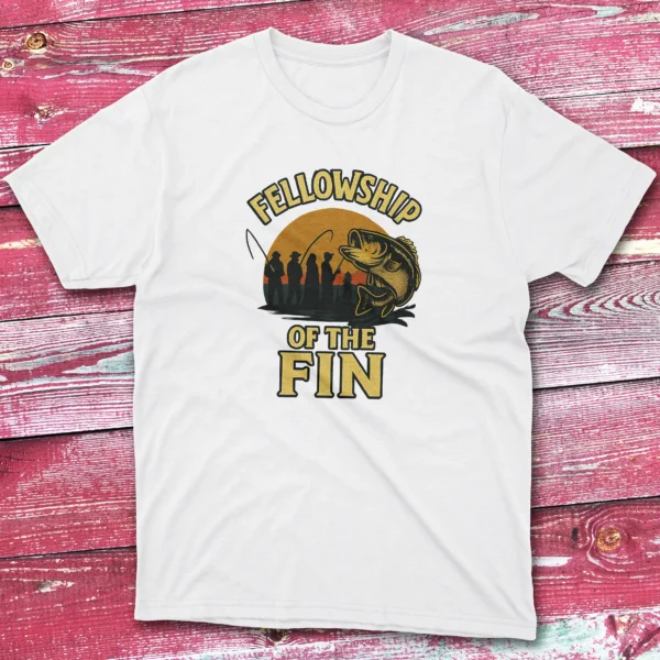 fellowship of the fin white Fishing T-shirt