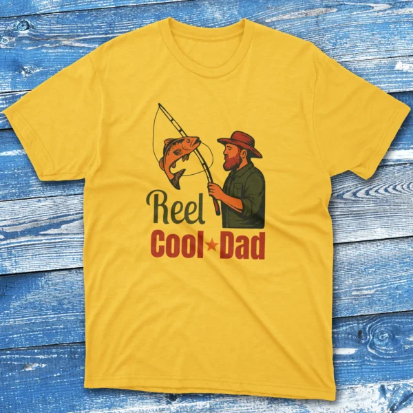 reel cool dad daisy Fishermen T-shirt