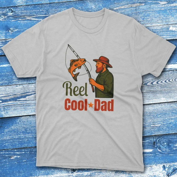 reel cool dad grey Anglers T-shirts