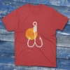 Red T-shirt with Bait Illustration - 2025 graphic