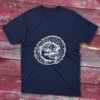 Navy blue T-shirt featuring Fishing the original net work - 2025 text