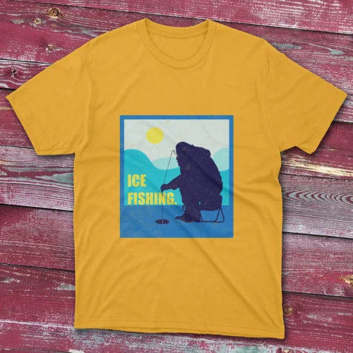 Daisy yellow T-shirt featuring Ice Fishing - 2025 Illustration graphic