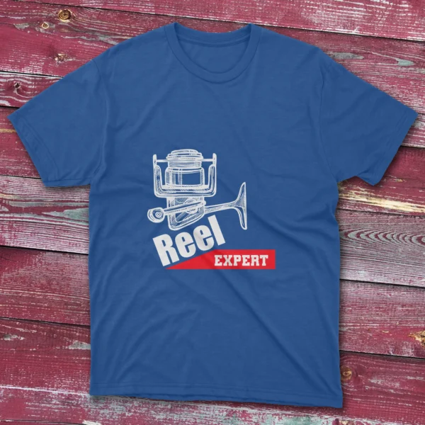 Royal blue T-shirt displaying Reel Expert - 2025 phrase