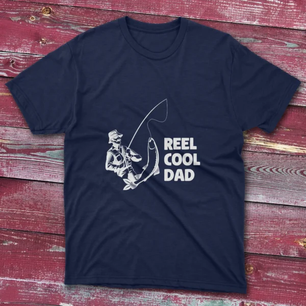 Navy blue T-shirt featuring Reel Expert - 2025 design