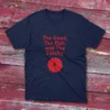 Navy T-shirt featuring The Good, The Bait, And the Catchy - 2024 design