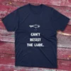 Navy blue T-shirt featuring Can't Resist the Lure - 2025 text