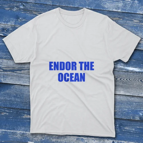 White T-shirt showcasing Endore the Ocean - 2025 design